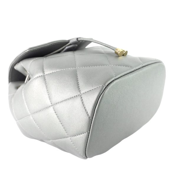 CC Lambskin Leather Chain Flap Backpack - Image 4