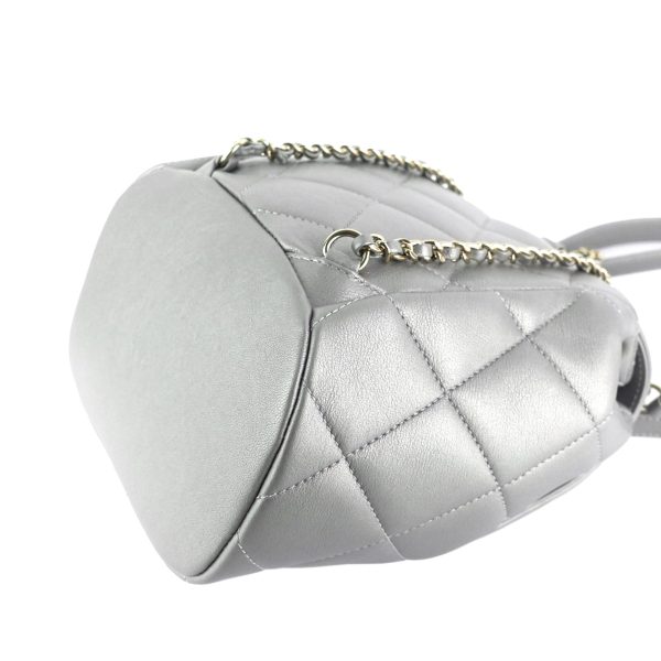 CC Lambskin Leather Chain Flap Backpack - Image 7