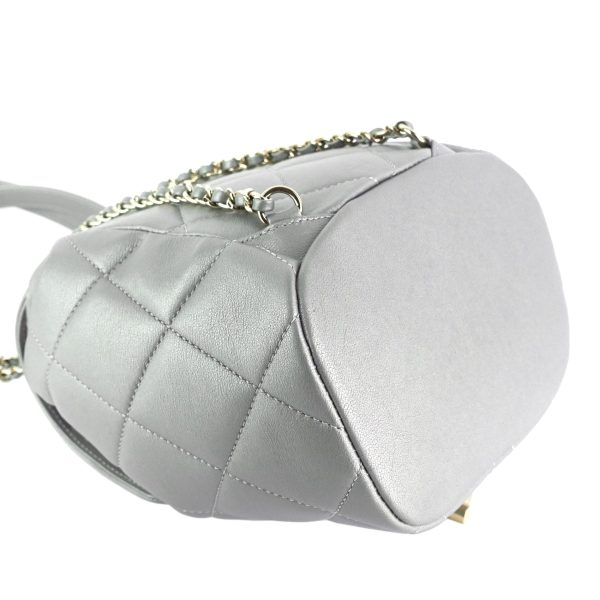 CC Lambskin Leather Chain Flap Backpack - Image 6