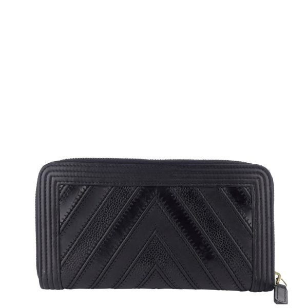 Boy Chevron Mixed Leather Zip Around Wallet 3 Boy Chevron Mixed Leather Zip Around Wallet - Image 2