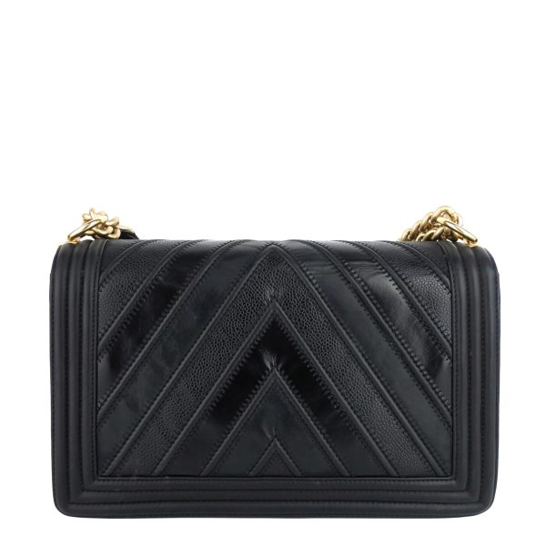 Boy Chevron Mixed Leather New Medium Bag - Image 3