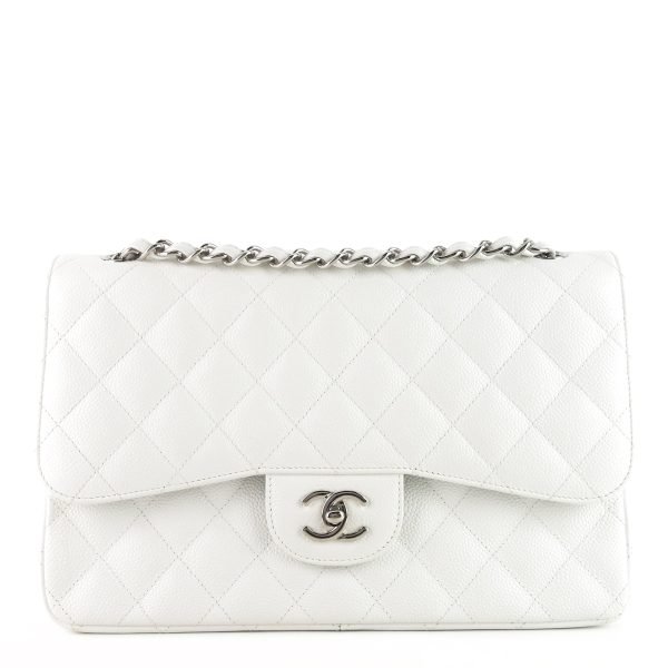 Double Flap Quilted Caviar Leather Bag