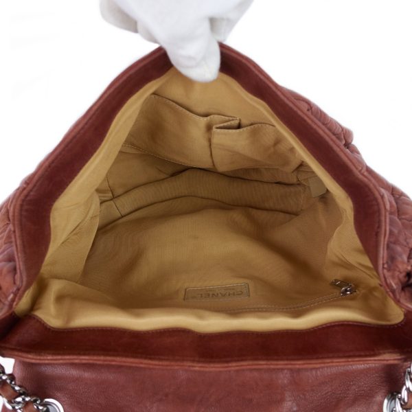 Chain Around Large Calfskin Leather Flap Bag - Image 13