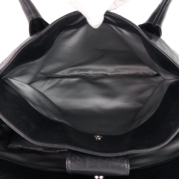 Square Stitch LAX Lambskin Leather Tote Bag - Image 8