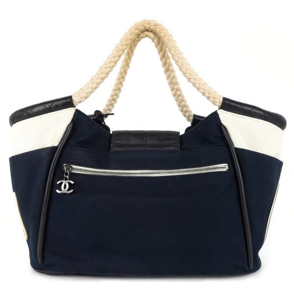 Cruise Rope Canvas and Leather Cabas Tote Bag - Image 2