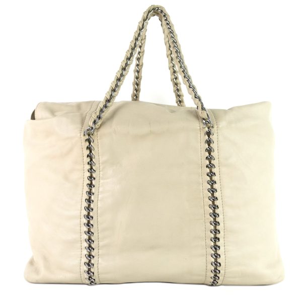 Modern Chain Zip Leather Tote Bag - Image 2