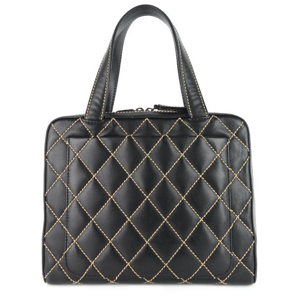 Surpique Top Handles Calfskin Leather Bowler Bag - Image 2