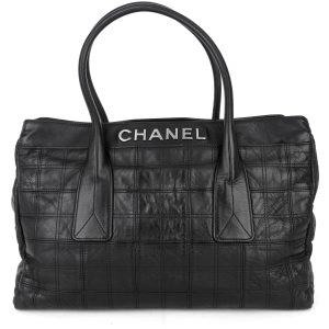 Square Stitch LAX Lambskin Leather Tote Bag