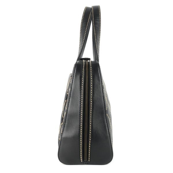 Surpique Top Handles Calfskin Leather Bowler Bag - Image 3