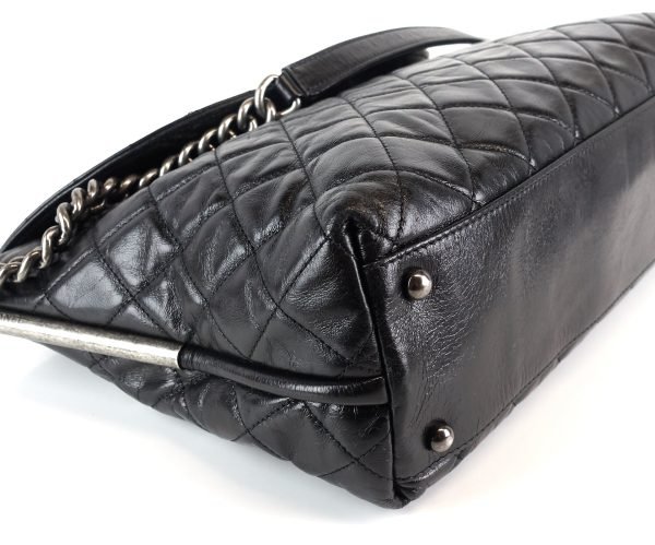 Lambskin Leather Aged Chain CC Flap Large Bag - Image 5