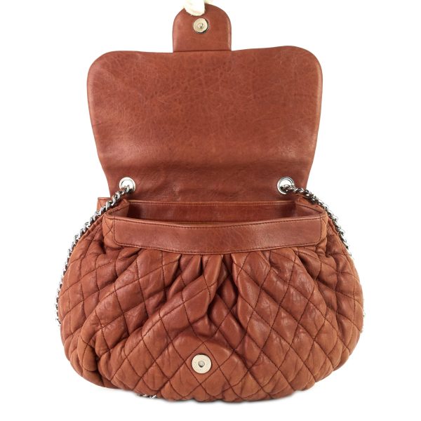 Chain Around Large Calfskin Leather Flap Bag - Image 2