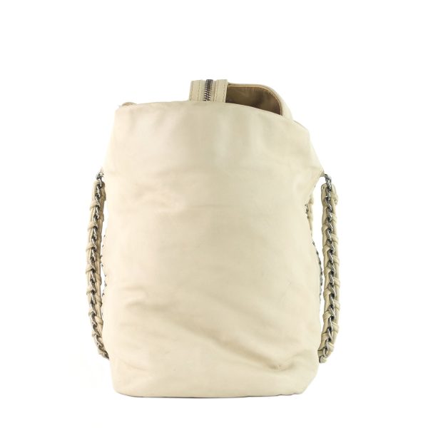 Modern Chain Zip Leather Tote Bag - Image 4