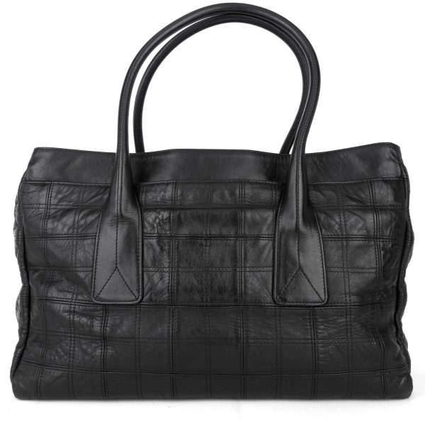 Square Stitch LAX Lambskin Leather Tote Bag - Image 2