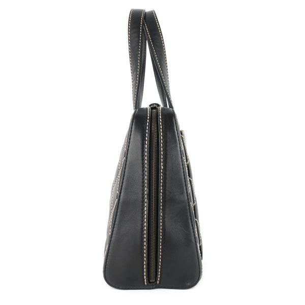 Surpique Top Handles Calfskin Leather Bowler Bag - Image 4