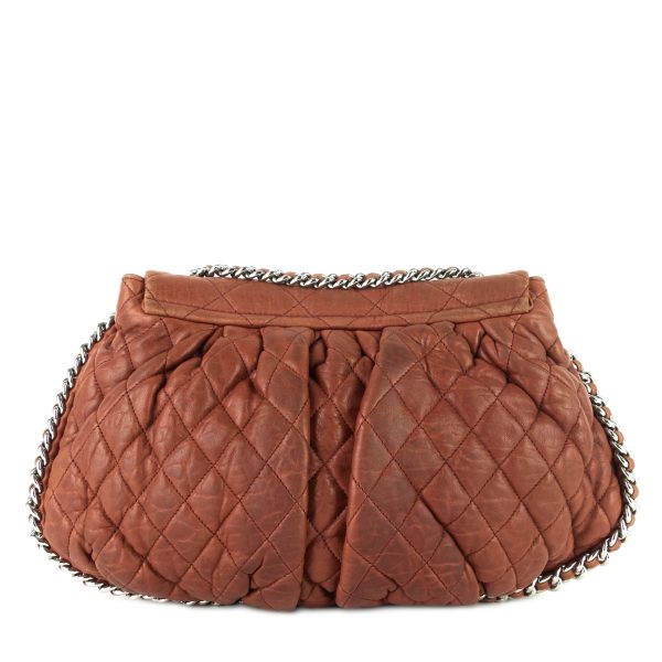 Chain Around Large Calfskin Leather Flap Bag - Image 3