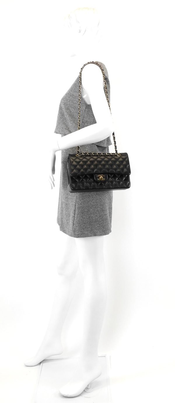 Double Flap Quilted Lambskin Leather Bag - Image 9