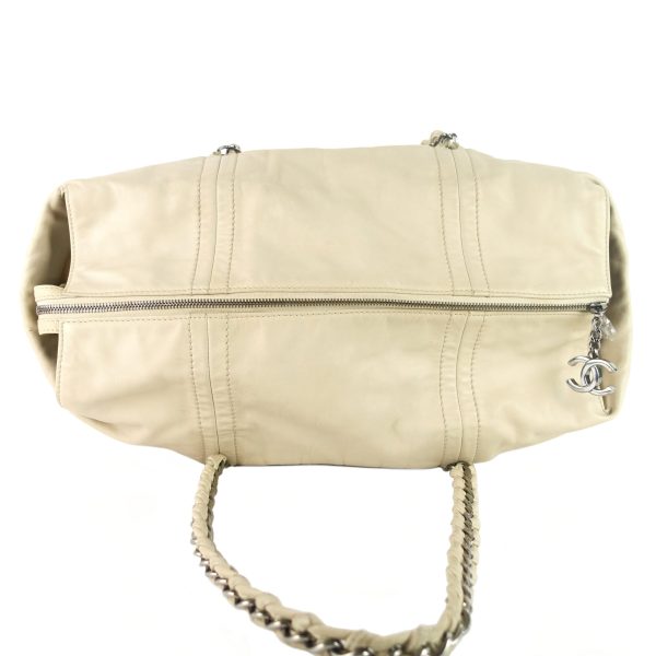 Modern Chain Zip Leather Tote Bag - Image 5