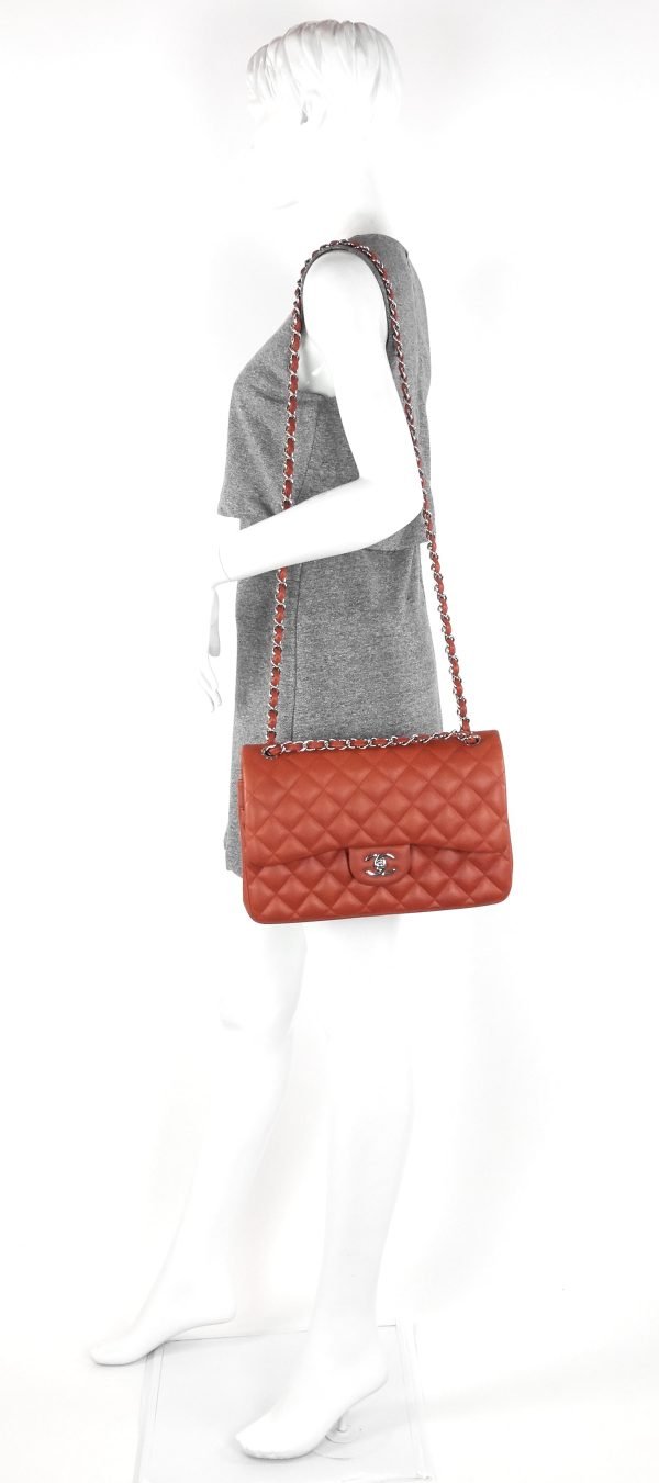 Double Flap Quilted Caviar Leather Bag - Image 9