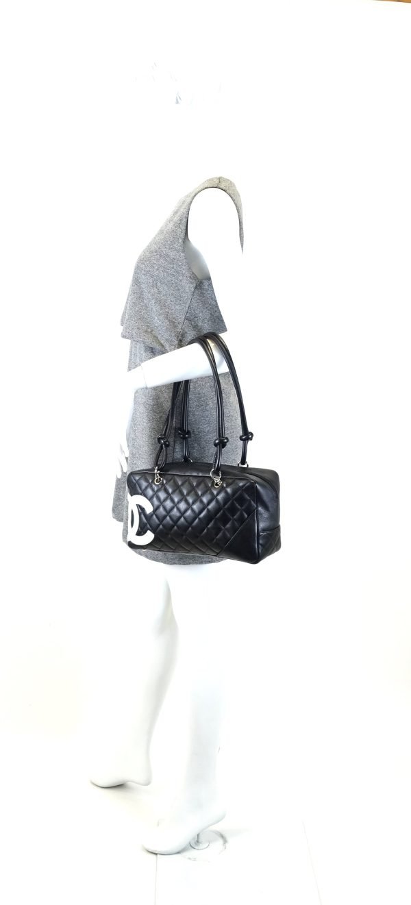 Cambon Bowler Medium Quilted Lambskin Leather Bag - Image 10