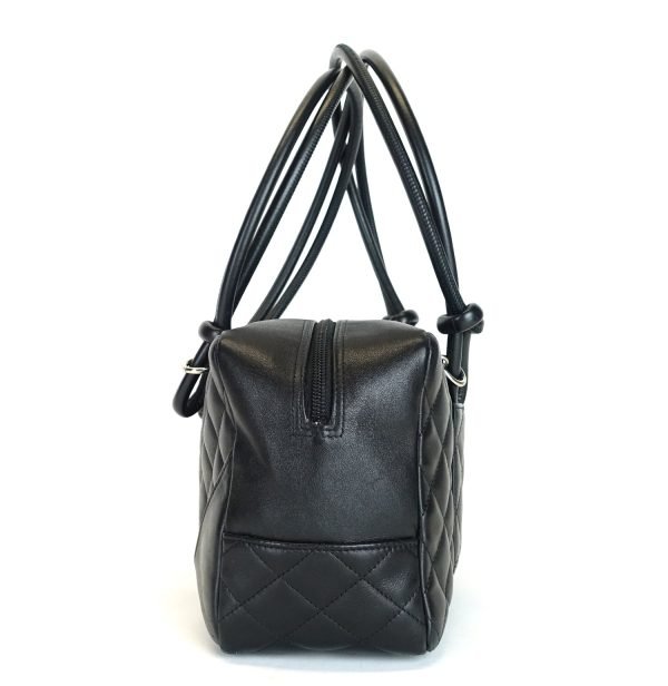 Cambon Bowler Medium Quilted Lambskin Leather Bag - Image 4