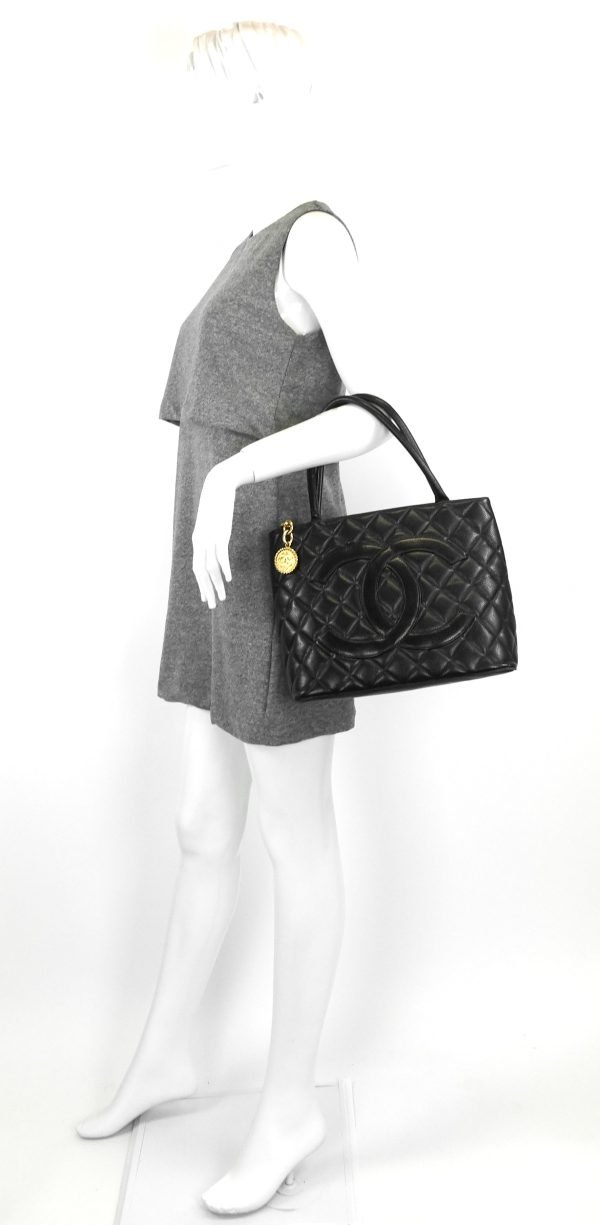 Medallion Caviar Leather Tote Bag - Image 10