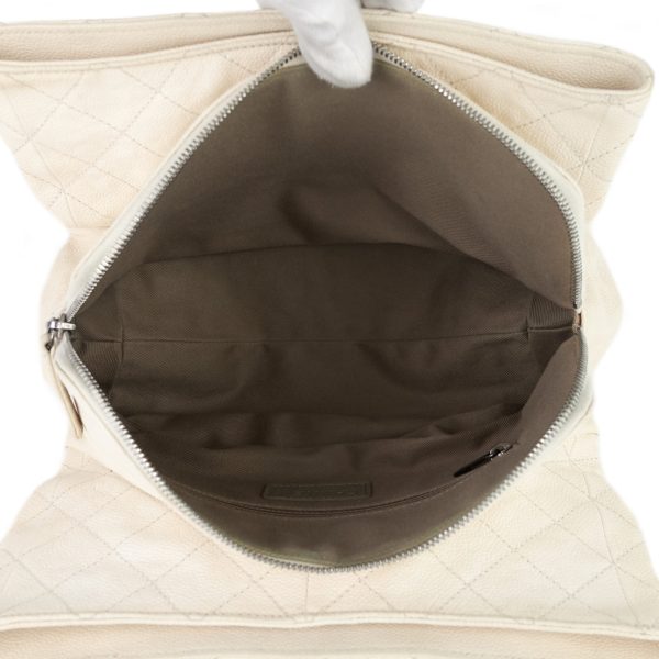 Chic Small Matelassé Caviar Leather Tote Bag - Image 10