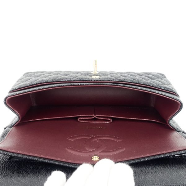 Double Flap Quilted Caviar Leather Bag - Image 5