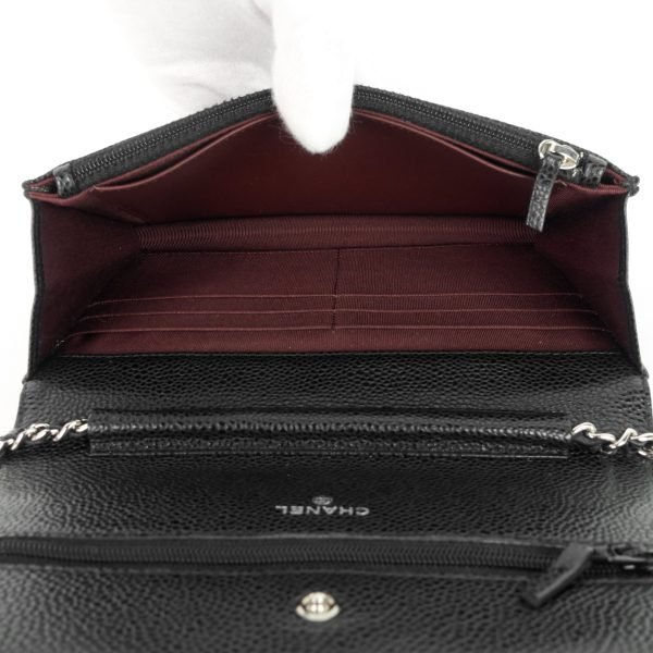 Wallet on Chain Caviar Leather Bag - Image 7