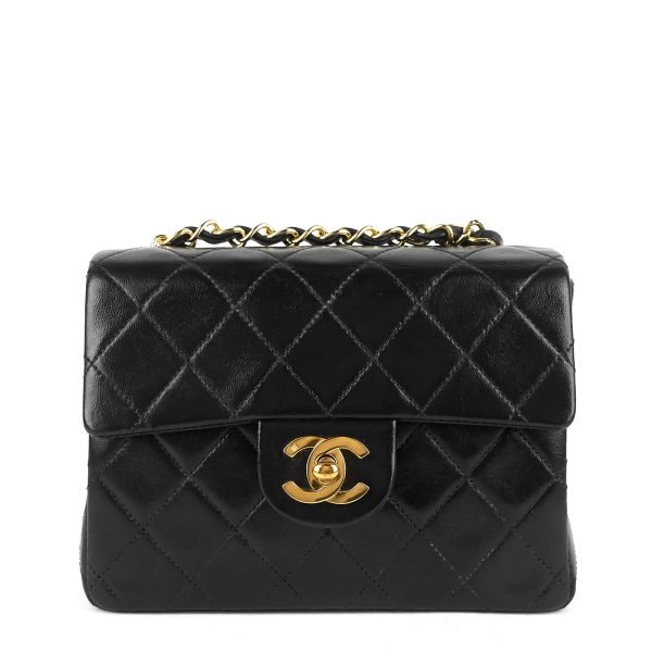 Square Classic Flap Mini Lambskin Leather Bag - Image 2