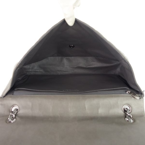 Maxi Flap Lambskin Leather Bag - Image 11