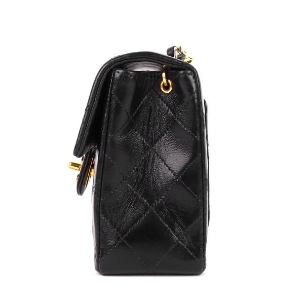 Square Classic Flap Mini Lambskin Leather Bag - Image 5