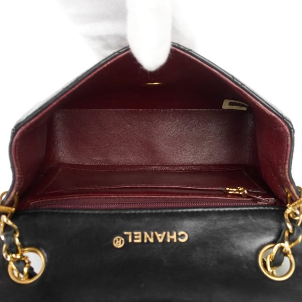 Square Classic Flap Mini Lambskin Leather Bag - Image 7