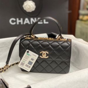 Chanel 2024 Diamond C Handbag Black AS4654
