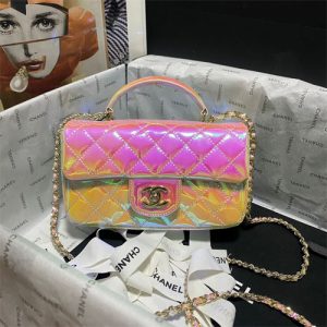 Chanel 2024 Mini CF handle patent leather Bag AS2431