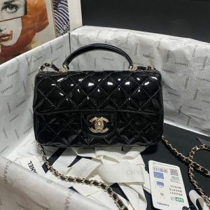 Chanel 2024 Mini CF handle patent leather Bag AS2431