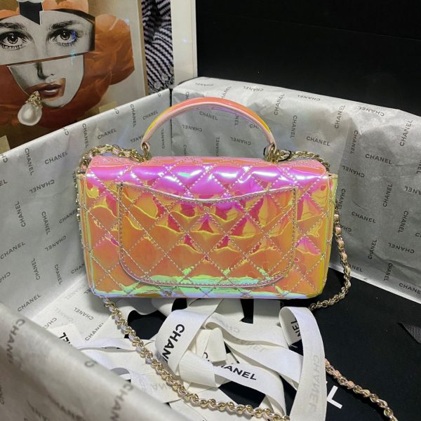 Chanel 2024 Mini CF handle patent leather Bag AS2431