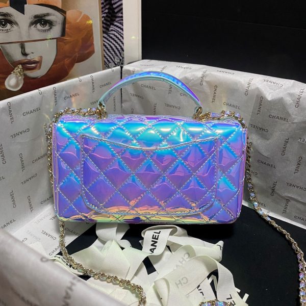 Chanel 2024 Mini CF handle patent leather Bag AS2431