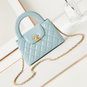 Chanel 23K Kelly handle bag light blue AS4416