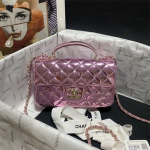 Chanel 2024 Mini CF handle patent leather Bag AS2431