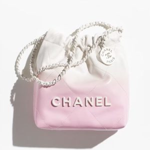 Chanel 22 Mini Handbag White & Light Pink AS3980