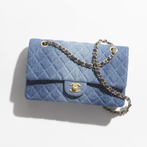 Chanel 22 Small HandBag Washed Denim AS3260