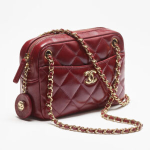 Chanel Mini Camera Case Bag Burgundy AS5190
